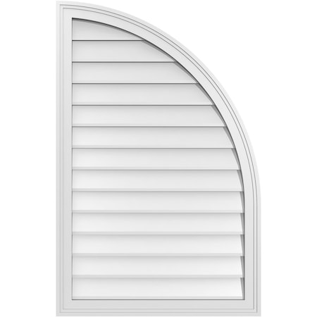 Ekena Millwork Quarter Round Top Right Surface Mount PVC Gable Vent w/ 2"W x 2"P Brickmould Sill Frame, 26"W x 40"H GVPQR26X4003SN